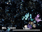 Thin Section Photo of Sample MIL 13320 in Cross-Polarized Light with 5X Magnification