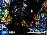 Thin Section Photo of Sample MIL 15059 in Cross-Polarized Light with 5X Magnification