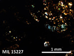 Thin Section Photo of Sample MIL 15227 in Cross-Polarized Light with 5X Magnification