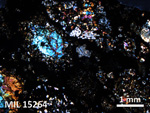Thin Section Photo of Sample MIL 15264 in Cross-Polarized Light with 2.5X Magnification