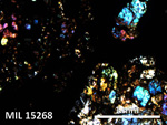 Thin Section Photo of Sample MIL 15268 in Cross-Polarized Light with 5X Magnification