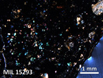 Thin Section Photo of Sample MIL 15293 in Cross-Polarized Light with 2.5X Magnification