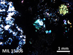 Thin Section Photo of Sample MIL 15306 in Cross-Polarized Light with 2.5X Magnification