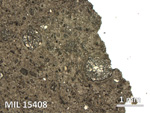 Thin Section Photo of Sample MIL 15408 in Reflected Light with 2.5X Magnification