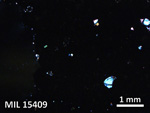 Thin Section Photo of Sample MIL 15409 in Cross-Polarized Light with 2.5X Magnification