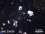 Thin Section Photo of Sample MIL 15410 in Plane-Polarized Light with 2.5X Magnification
