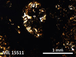 Thin Section Photo of Sample MIL 15511 in Cross-Polarized Light with 5X Magnification