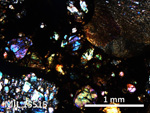 Thin Section Photo of Sample MIL 15515 in Cross-Polarized Light with 5X Magnification