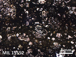 Thin Section Photo of Sample MIL 15552 in Plane-Polarized Light with 2.5X Magnification
