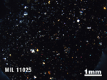 Thin Section Photo of Sample MIL 11025 in Cross-Polarized Light with 1.25X Magnification