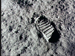 Astronaut footprint on Lunar surface