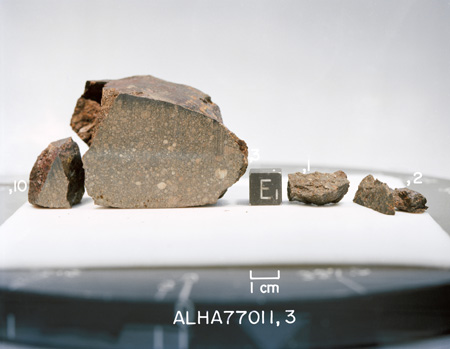 East View of Splits for Sample ALHA77011 (Photo Number: S80-38162)