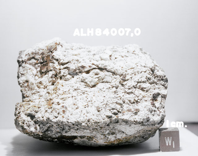 Lab Photo of Sample ALH 84007 Displaying West Orientation