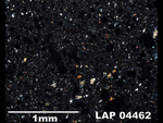 Thin Section Photo of Sample LAP 04462  in Cross-Polarized Light