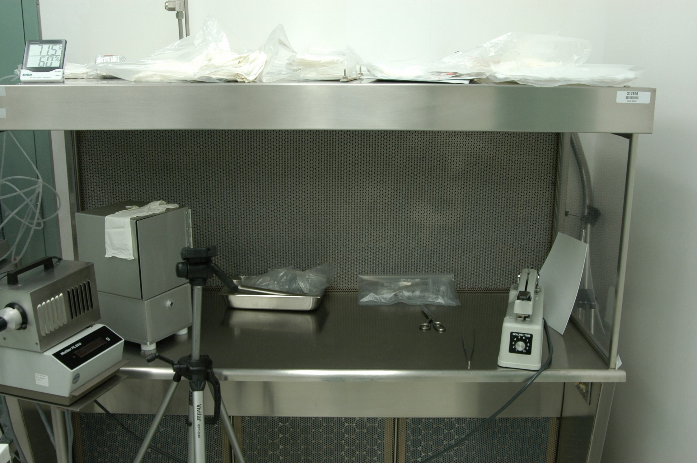 Flow bench in Meteorite Processing Lab