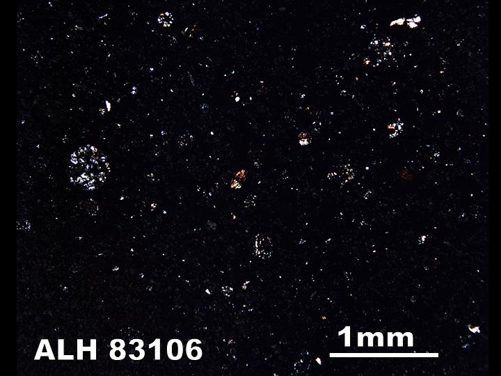 Thin Section Photo of Sample ALH 83106 in Cross-Polarized Light