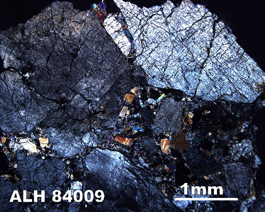Thin Section Photograph of Sample ALH 84009 in Cross-Polarized Light