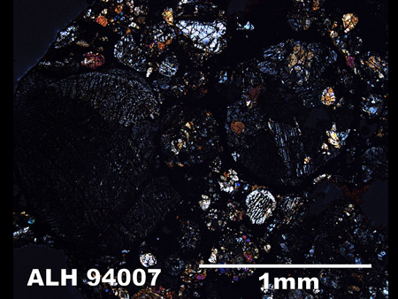 Thin Section Photograph of Sample ALH 94007 in Cross-Polarized Light