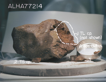 West View of Splits for Sample ALHA77214 (Photo Number: S78-33308)