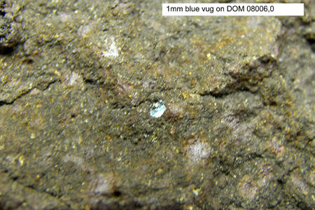 DOM 08006 Meteorite Sample Photograph Showing Blue Vug Zoom View