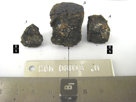 DOM 08013 Meteorite Sample Photograph Showing Sample Splits