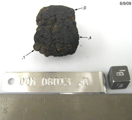 DOM 08013 Meteorite Sample Photograph Showing Post Chip