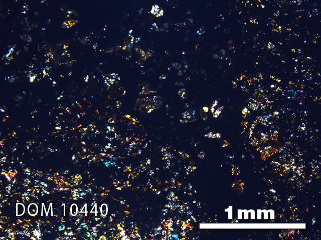 Thin Section Photograph of Sample DOM 10440 in Cross-Polarized Light