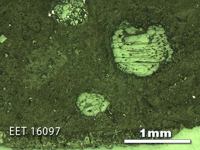 Thin Section Photo of Sample EET 16097 in Reflected Light with 2.5X Magnification
