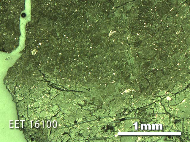 Thin Section Photo of Sample EET 16100 in Reflected Light with 2.5X Magnification