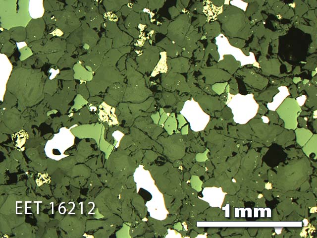 Thin Section Photo of Sample EET 16212 in Reflected Light with 2.5X Magnification