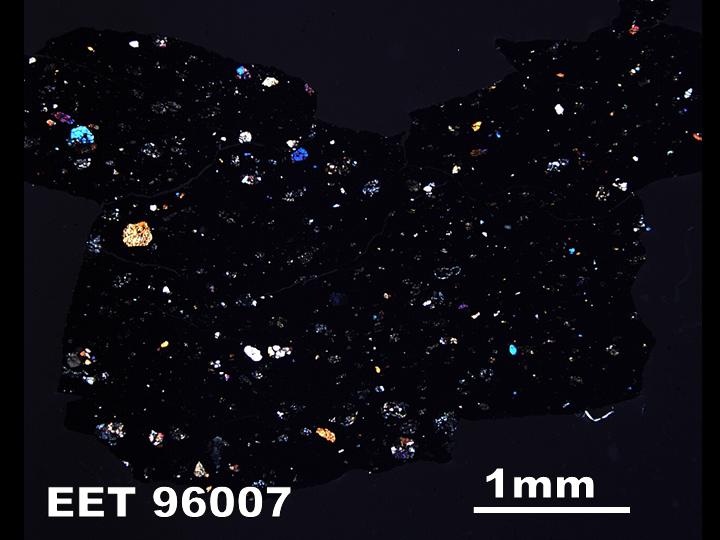 Thin Section Photo of Sample EET 96007 in Cross-Polarized Light