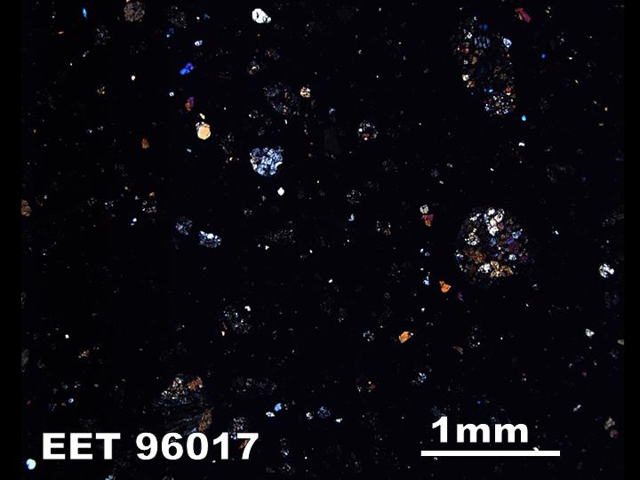 Thin Section Photograph of Sample EET 96017 in Cross-Polarized Light
