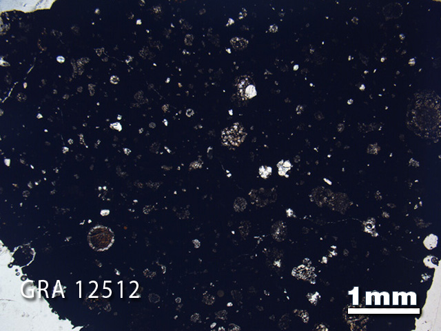 Thin Section Photograph of Sample GRA 12512 in Plane-Polarized Light