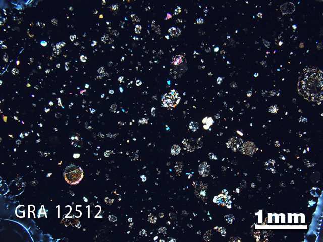 Thin Section Photograph of Sample GRA 12512 in Cross-Polarized Light