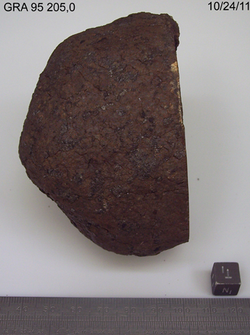 Lab Photo of Sample GRA 95205 Showing Top North View