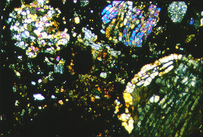 Thin Section Photo of Sample GRA 95229 in Cross Polarized Light