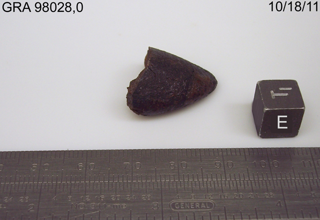 Lab Photo of Sample GRA 98028 Showing Top East View