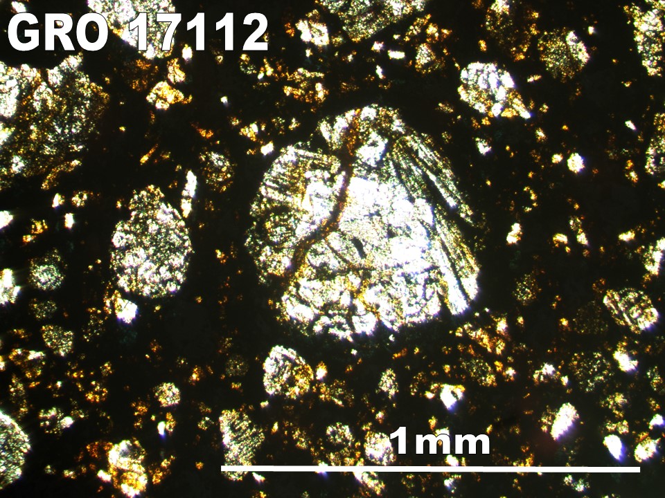Thin Section Photo of Sample GRO 17112 in Plane-Polarized Light with 5X Magnification