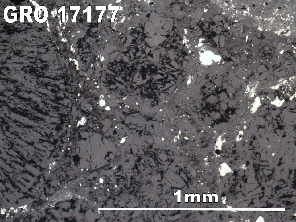 Thin Section Photo of Sample GRO 17177 in Reflected Light with 5X Magnification