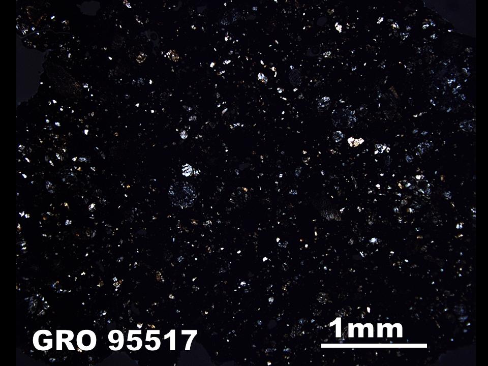Thin Section Photo of Sample GRO 95517 in Cross-Polarized Light