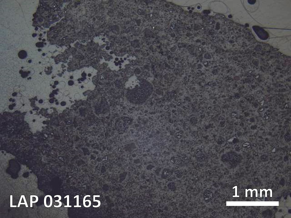 Thin Section Photo of Sample LAP 031165 in Reflected Light with 5X Magnification