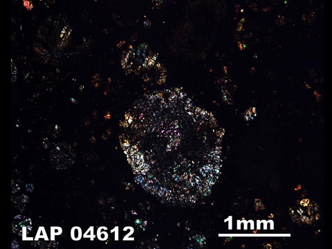 Thin Section Photo of Sample LAP 04612  in Cross-Polarized Light
