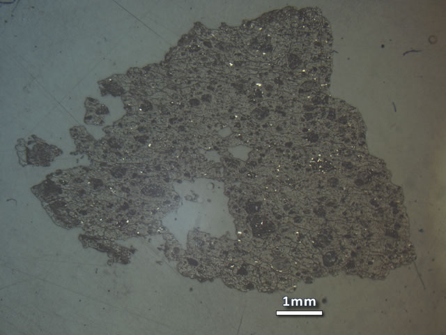Thin Section Photo of Sample LAP 10032 at 1.25X Magnification in Reflected Light