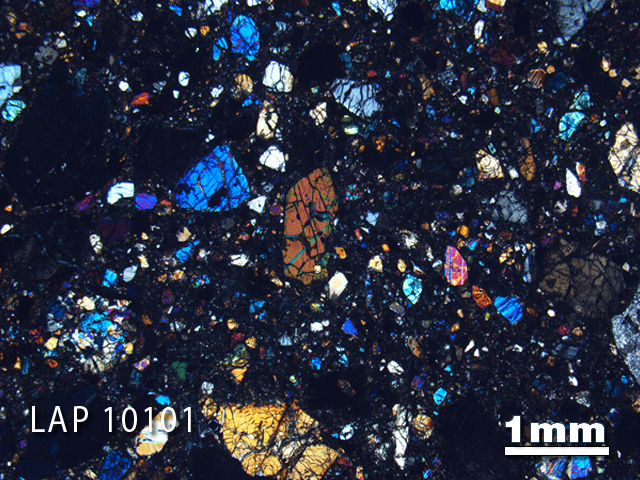 Thin Section Photograph of Sample LAP 10101 in Cross-Polarized Light