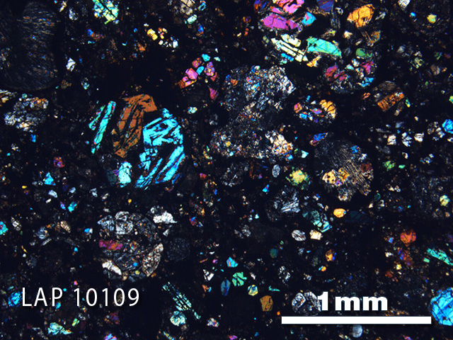 Thin Section Photograph of Sample LAP 10109 in Cross-Polarized Light