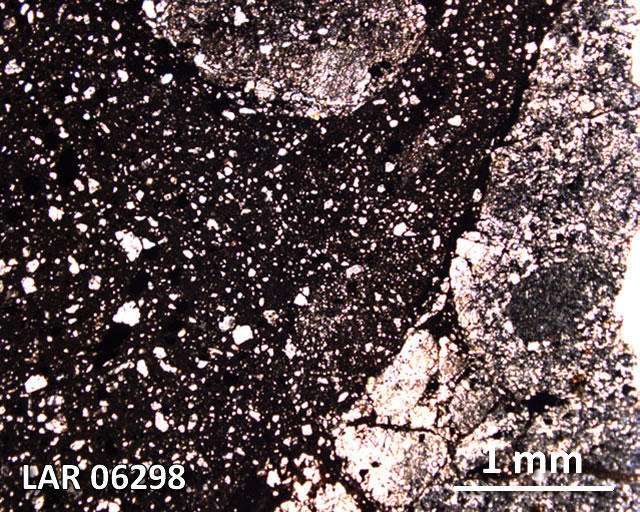 Thin Section Photograph of Sample LAR 06298 in Plane-Polarized Light