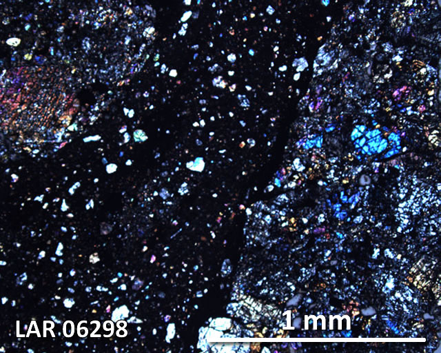 Thin Section Photograph of Sample LAR 06298 in Cross-Polarized Light