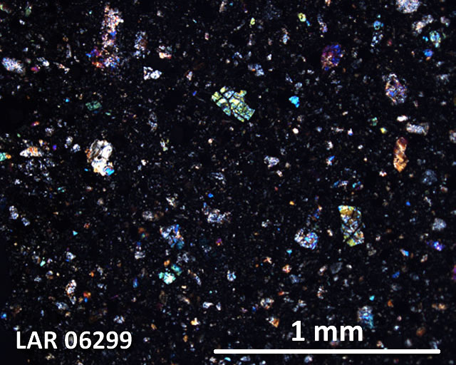 Thin Section Photograph of Sample LAR 06299 in Cross-Polarized Light