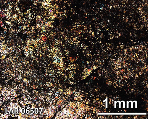 Thin Section Photograph of Sample LAR 06507 in Cross-Polarized Light