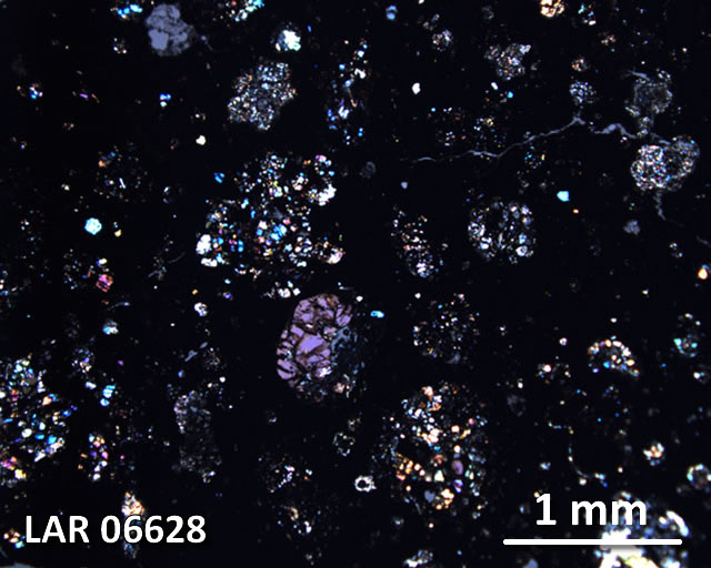 Thin Section Photograph of Sample LAR 06628 in Cross-Polarized Light